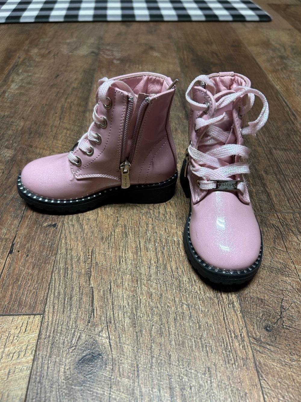 Tahari Pink Girls Lace-Up Ankle Boots with Side Zip
